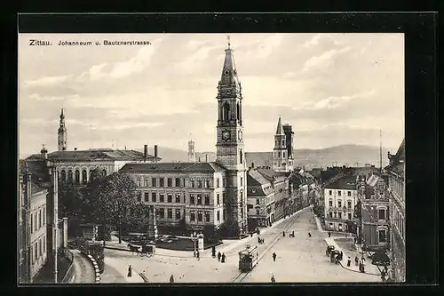 AK Zittau, Johanneum und Bautznerstrasse