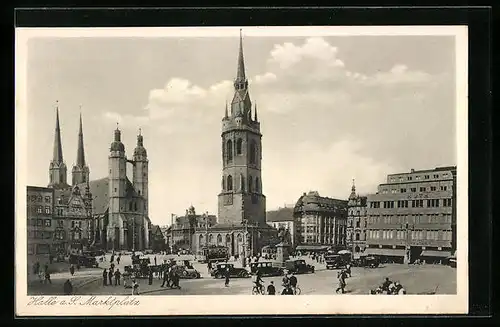 AK Halle / Saale, Marktplatz