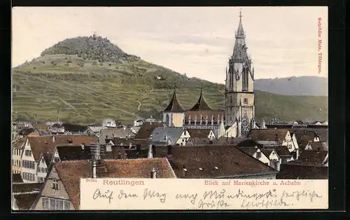 AK Reutlingen, Marienkirche und Achalm