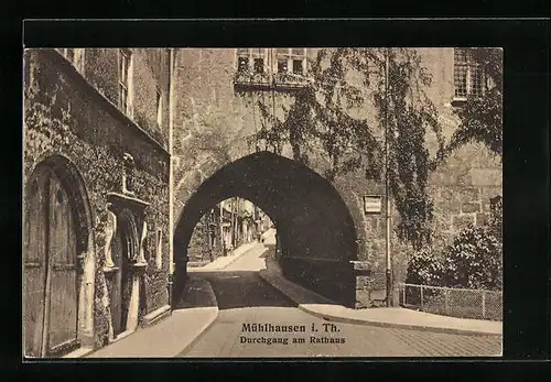 AK Mühlhausen i. Thür., Durchgang am Rathaus