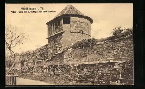AK Mühlhausen i. Thür., Alter Turm am Kreutzgraben (Innenseite)