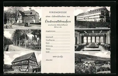 AK Hochwaldhausen, Hotel Felsenmeer, Genesungsheim, Pension Stirm-Heuser, Teufelsmühle