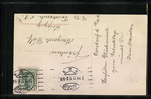 Foto-AK PFB: Junge hübsche Dame mit Blumen