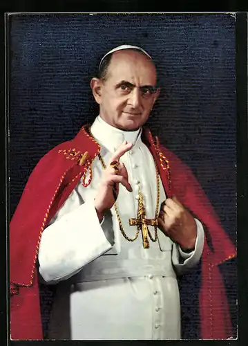 AK Papst Paul VI. bei der Segnungsgeste