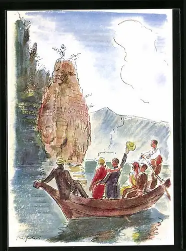 Künstler-AK Friedrich Schiller mit dem Schillerstein