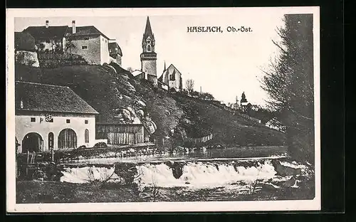AK Haslach, Teilansicht mit Kirche