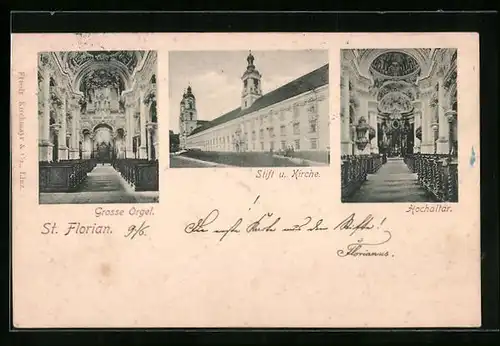 AK St. Florian, Stift und Kirche, Grosse Orgel, Hochaltar