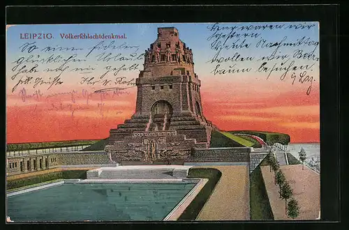 AK Leipzig, Blick zum Völkerschlachtdenkmal