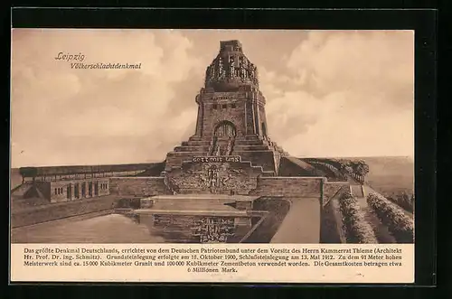 AK Leipzig, Völkerschlachtdenkmal, Vorderansicht
