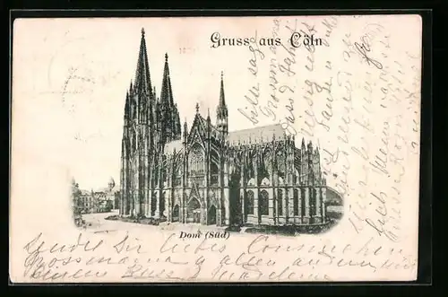 AK Köln, Panorama vom Dom, Südseite