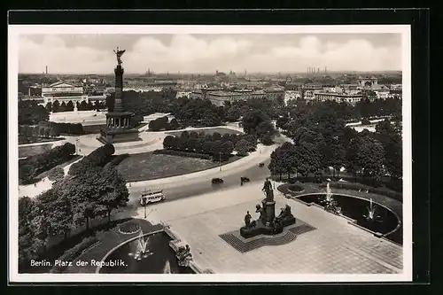 AK Berlin, Platz der Republick und Siegessäule