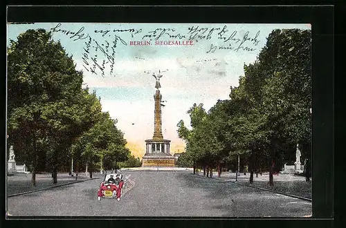 AK Berlin, Siegesallee mit Siegessäule