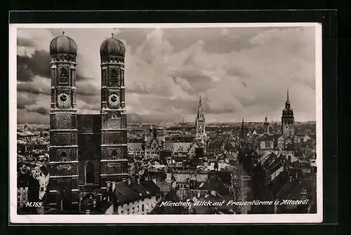 AK München, Frauenkirche und Altstadt
