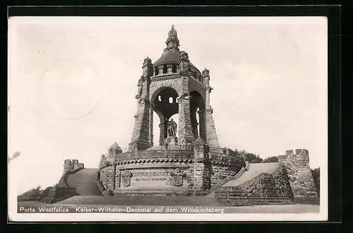 AK Porta Westfalica, Kaiser Wilhelm-Denkmal auf dem Wittekindsberg