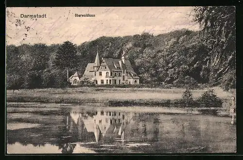 AK Darmstadt, Blick zum Oberwaldhaus