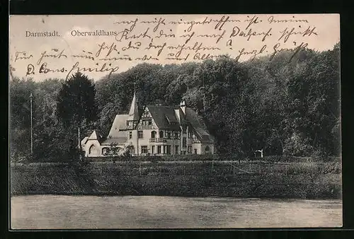AK Darmstadt, Blick auf das Oberwaldhaus