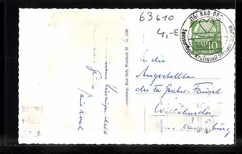 AK Bad Orb / Spessart, Villa Sauerbrunn, Dr. Walter's Herzkurheim