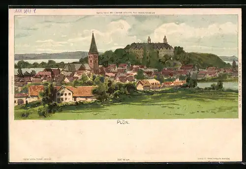 AK Plön, Gesamtansicht mit Schloss