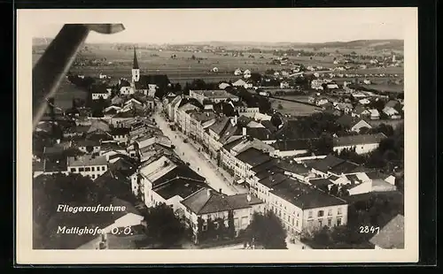 AK Mattighofen, Ortsansicht vom Flugzeug aus
