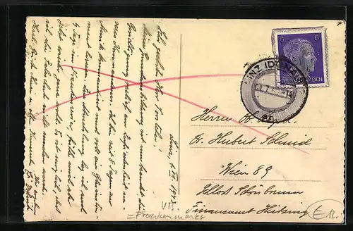 AK Weissenkirchen, Panorama mit Kirche