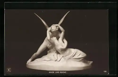 AK Plastik Amor und Psyche