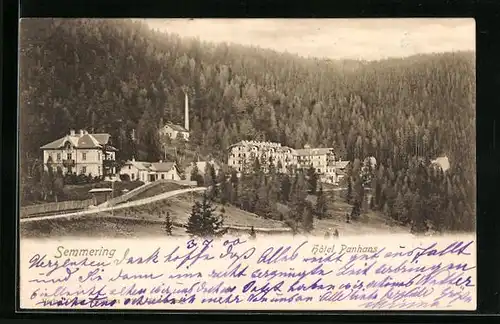 AK Semmering, Teilansicht mit Blick auf Hotel Panhans