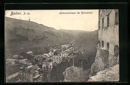 AK Baden, Helenenstrasse im Helenental