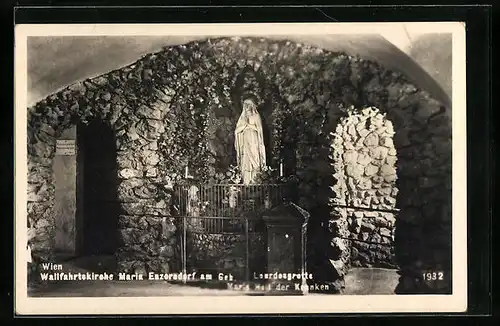 AK Maria Enzersdorf, Lourdesgrotte der Wallfahrtskirche