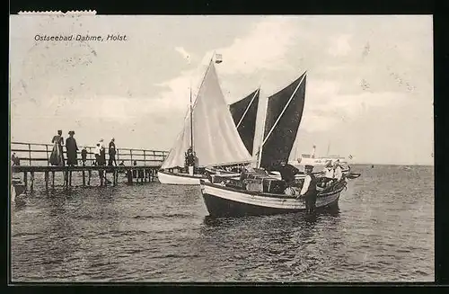 AK Ostseebad Dahme, Segelboote auf der Ostsee