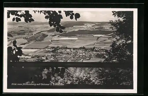 AK Geismar, Blick vom Hülfensberg auf Geismar und Ershausen