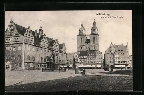AK Wittenberg, Markt mit Stadtkirche