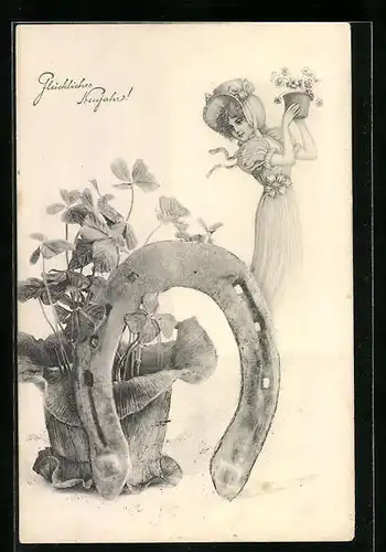 AK Hufeisen neben Kleeblättern