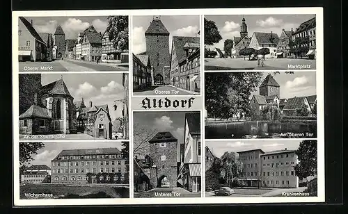 AK Altdorf, Stadtkirche, Oberer Markt, Krankenhaus