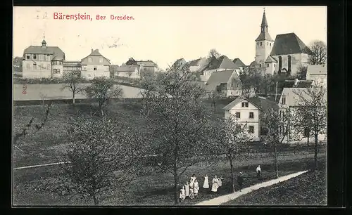 AK Bärenstein i. Sa., Teilansicht mit Kindern