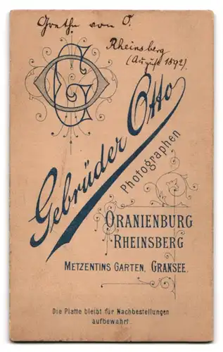 Fotografie Gebrüder Otto, Oranienburg, Portrait junges Mädchen Grethe von O. im weissen Kleid mit ihrem Hund, 1892