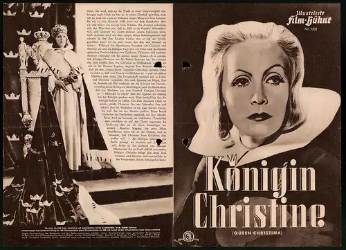 Filmprogramm IFB Nr. 1202, Königin Christine, Greta Garbo, John Gilbert, Regie: Rouben Mamulian