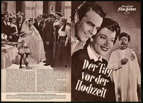 Filmprogramm IFB Nr. 1755, Der Tag vor der Hochzeit, Paul Dahlke, Käthe Haack, Regie: Rolf Thiele
