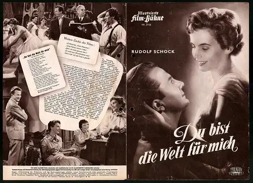 Filmprogramm IFB Nr. 2116, Du bist die Welt für mich, Rudolf Schock, Annemarie Düringer, Regie: Ernst Marischka