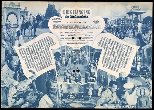 Filmprogramm IFB Nr. 2200, Die Gefangene des Maharadscha, Kristina Söderbaum, Willy Birgel, Regie: Veit Harlan