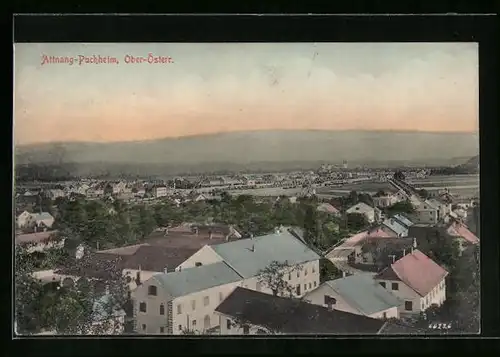 AK Attnang-Puchheim, Blick über die Dächer der Ortschaft