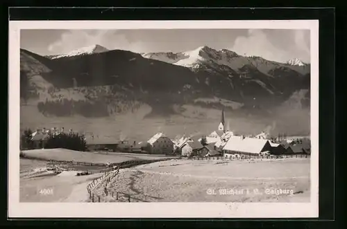 AK St. Michael, Ortsansicht vor Berglandschaft