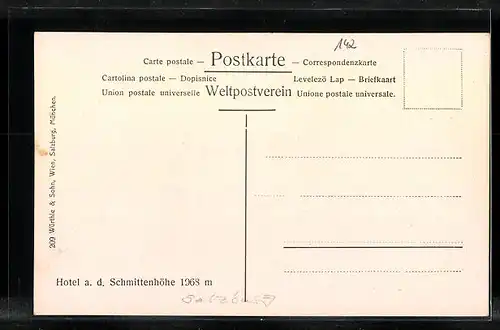 AK Schmittenhöhe, Personengruppe vor Hotel