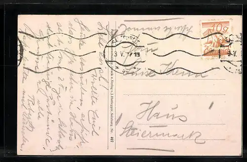 AK Salzburg, Untersberg mit Burg und Ortsansicht