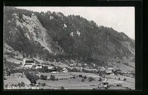 AK St. Veit /Pongau, Ortsansicht vor Berghöhen