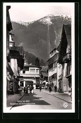 AK Zell am See, Seegasse mit Schmittenhöhe