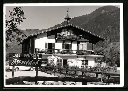 AK Zell am See, Cafe und Pension Rösslhof mit Parkplatz