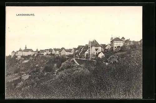 AK Langenburg, Ortsansicht mit Burg