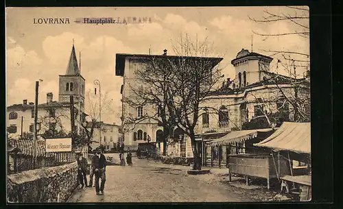 AK Lovrana, Blick auf den Marktplatz