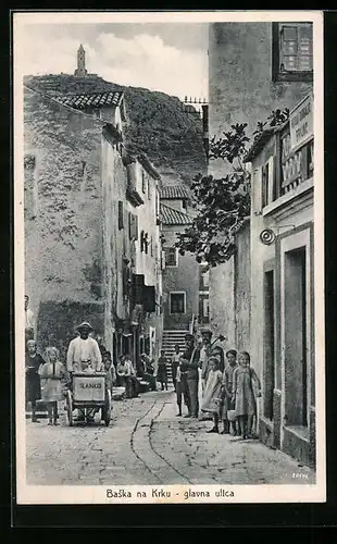AK Baska /Krku, Glavna ulica