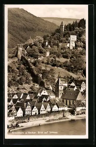 AK Hirschhorn /Neckar, Blick auf Schloss am Berghang